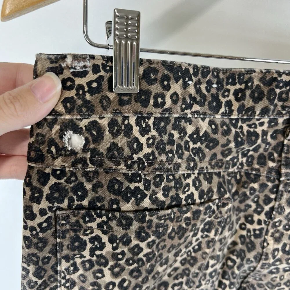 J. McLaughlin Women's Size 8 Skinny Cheetah Print Mid Rise Stretch‎ Jeans
